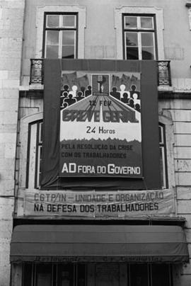 Cartaz da greve geral de 12 de Fevereiro de 1982